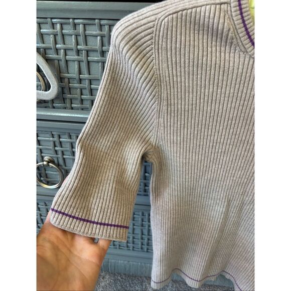 NWOT Everlane The Ribbed Merino Tee in Oatmeal , Med $98 G21 - Picture 4 of 8